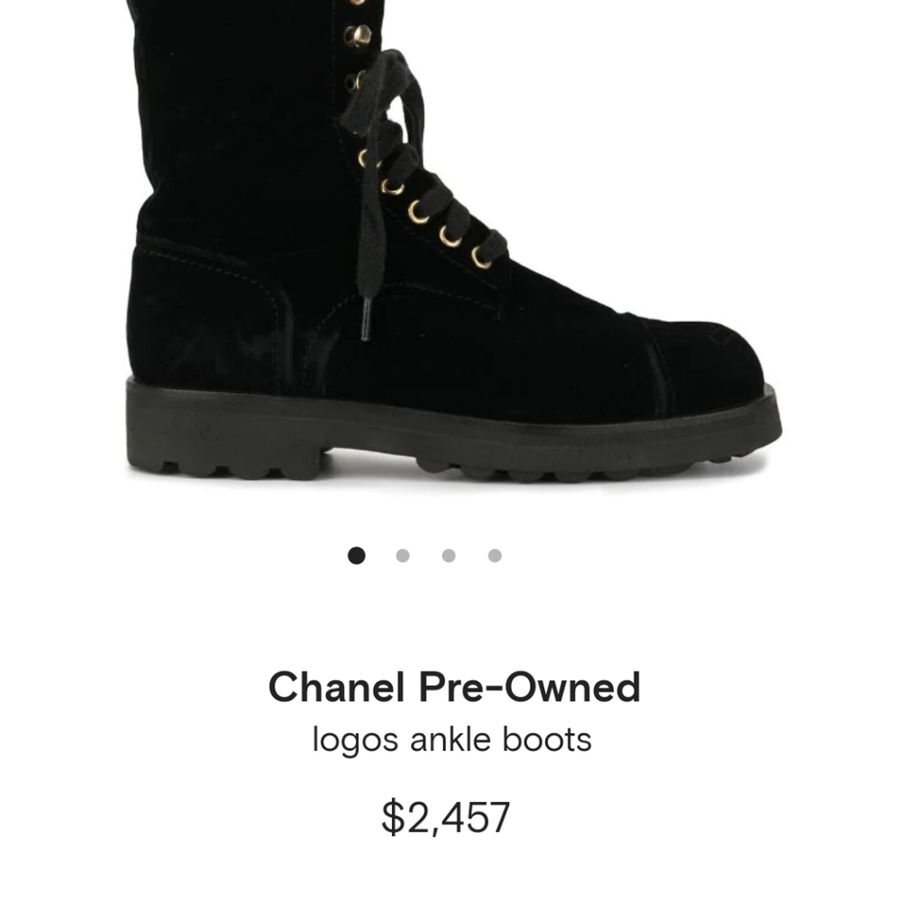 Vintage Chanel Suede Combat Boots 37.5 - Picture 8 of 8